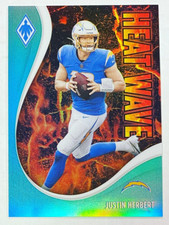 2021 Phoenix Football Justin Herbert Heat Wave Teal /149 NM #5 LA Chargers