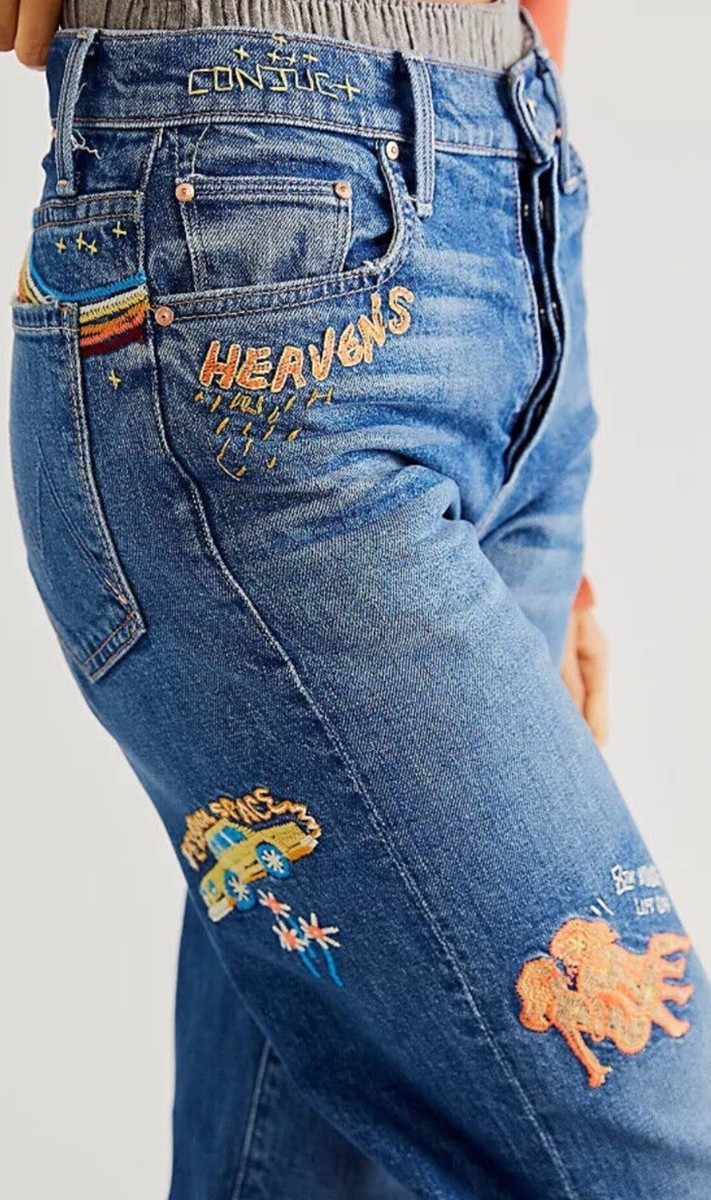Mother Superior Rambler Sneak Embroidered Boho Jeans Running Mother Superior Rambler Sneak Embroidered Boho Jeans Running