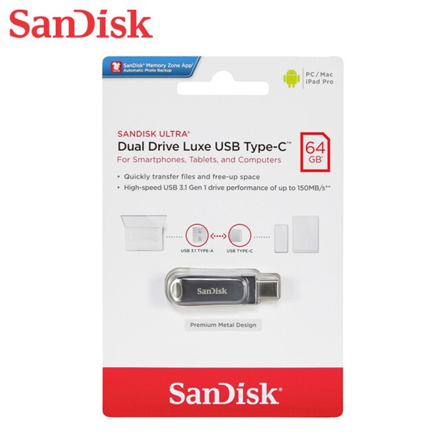 sandisk ultra dual drive 3.1 luxe 64gb