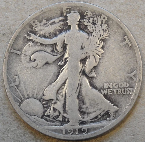 1919-D Walking Liberty Half Dollar 50c VG