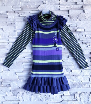 ORCHESTRA ENSEMBLE 2P FILLE ROBE VOLANTS BRODERIES FLEURS AVEC