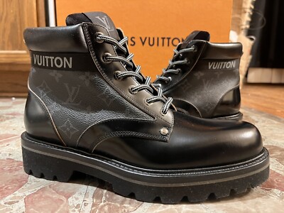 DS LOUIS VUITTON OBERKAMPF BLACK BOOT 8 US / 7 UK runner virgil damier shirt