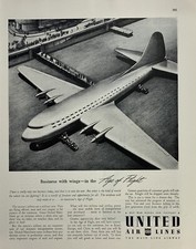 Magazine Print Ad Vintage 1942 United Airlines The Main Line Airway Military