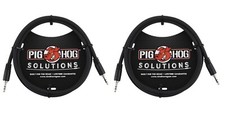 2 Pack PIG HOG PX-T3503 SOLUTIONS - 3.5MM TRS TO 3.5MM TRS, 3FT CABLE - New
