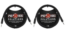2 Pack PIG HOG PX-T3503 SOLUTIONS - 3.5MM TRS TO 3.5MM TRS, 3FT CABLE - New