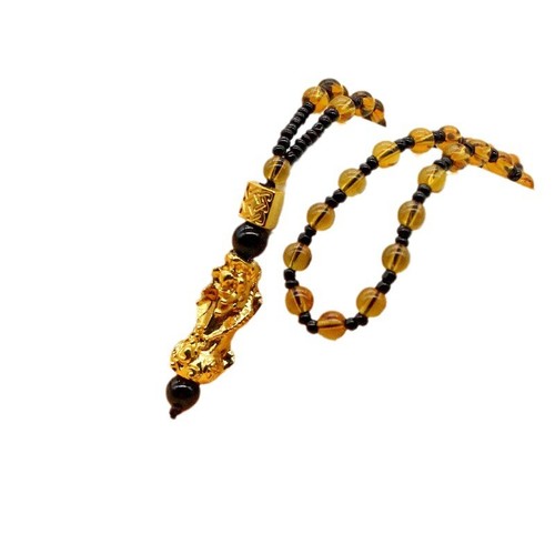 Pixiu Pendant Necklace Gold Color Lucky Feng Shui Faith Amulet Necklace - Picture 3 of 11