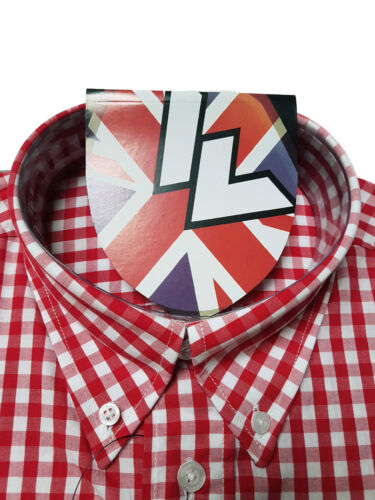 Warrior UK England Button Down Shirt FITZ Shirt Slim-Fit Skinhead Mod SMALL only - Picture 3 of 11