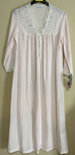 Vintage Lorraine Whisper Warm Dacron Long Nightgown Soft Pink Lace Trim Sz M NWT