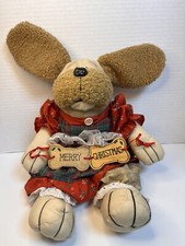 Vintage Animatronics Dog Barks Christmas Songs Shelf Sitter Plush Stuffed Works