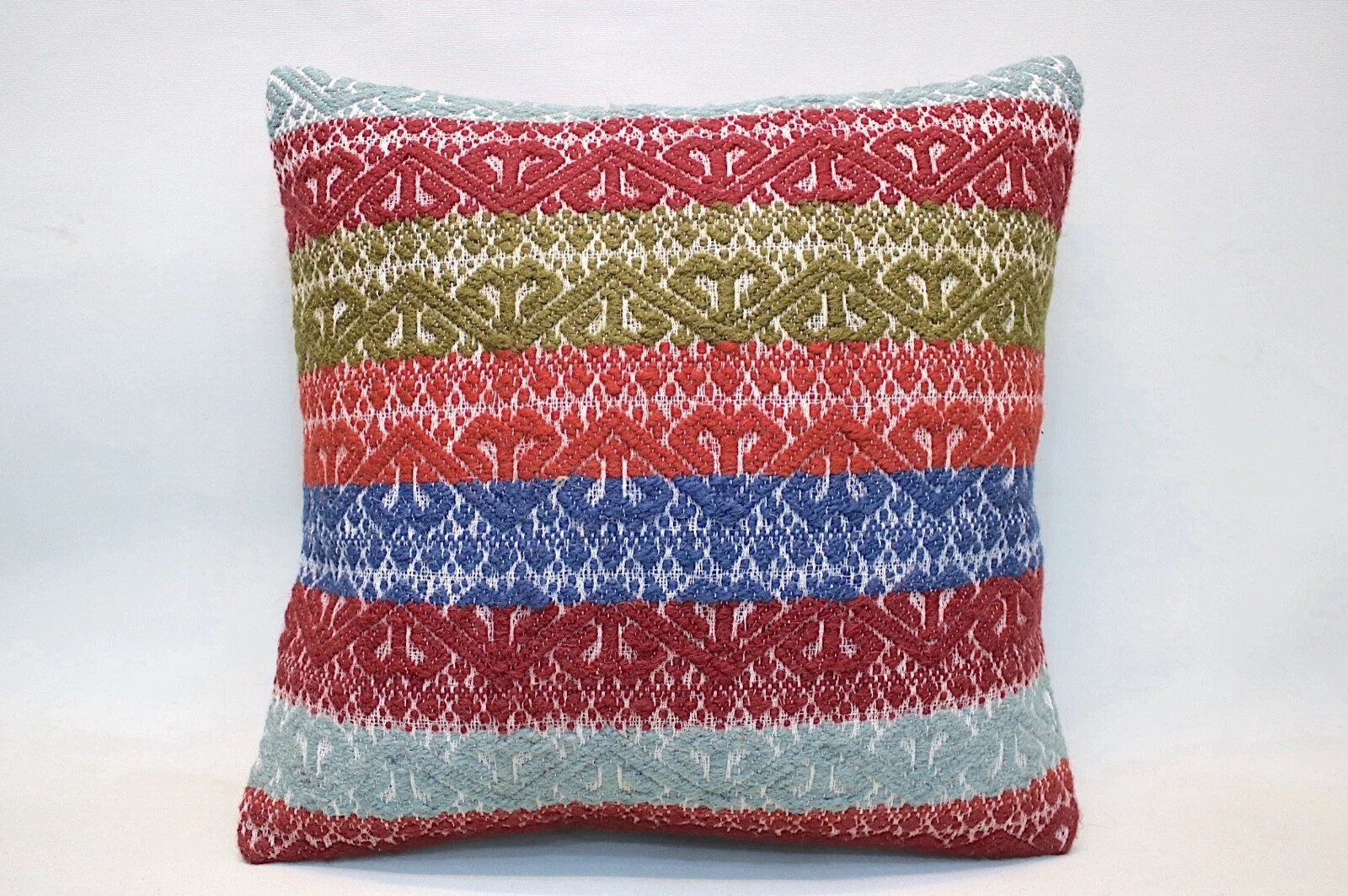 Kilim Pillow Cover, 16x16 in, Vintage Throw Pillow, Decorative Pillow Cushion