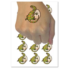 Small Dinosaur with Egg Temporary Tattoo Water Resistant Fake Body Art Set