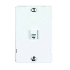 1-Port Quick Mount RJ11 6P4C Wall Hanging Telephone Phone Plate Jack - White