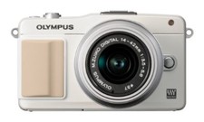OLYMPUS Mirrorless SLR 16.05 MP PEN mini E P2 LKIT WHT Lens Kit White