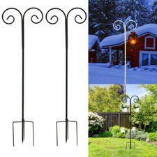 2Pcs Adjustable Double Shepherd Hook for Outdoor Weddings Hanging Bird Feeders