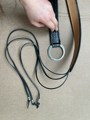 Brighton Croc Embossed Black Belt Womens M/L Silver Buckle  display picture 3