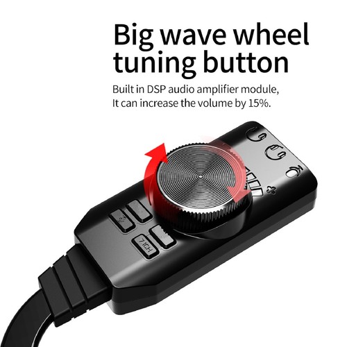 USB Sound Card 7.1 Channel Mic Speaker Headset Audio Jack 3.5mm Cable Adapter - Picture 10 of 11