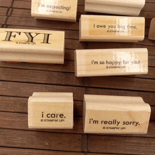 Stampin Up FYI 16 Rubber Stamp Card Making Set I'm Expecting You Make Me Smile - Picture 2 of 9