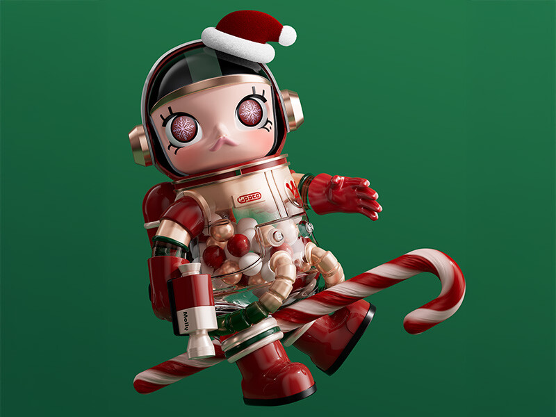 POP MART MEGA Collection 400% SPACE MOLLY Christmas 2024 Limited