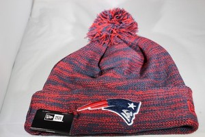 New Era Marl New England Patriots Knitted Bobble Hat Red Navy 192524493885 Ebay