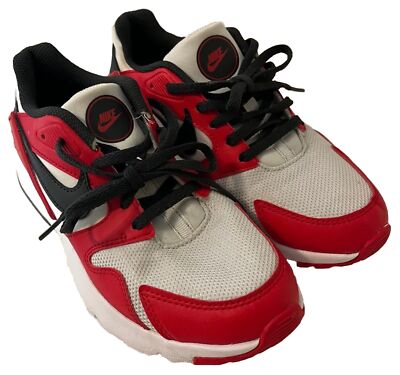 GREAT PAIR OF KIDS RED & WHITE NIKE SNEAKS SIZE 5Y PRE-OWNED