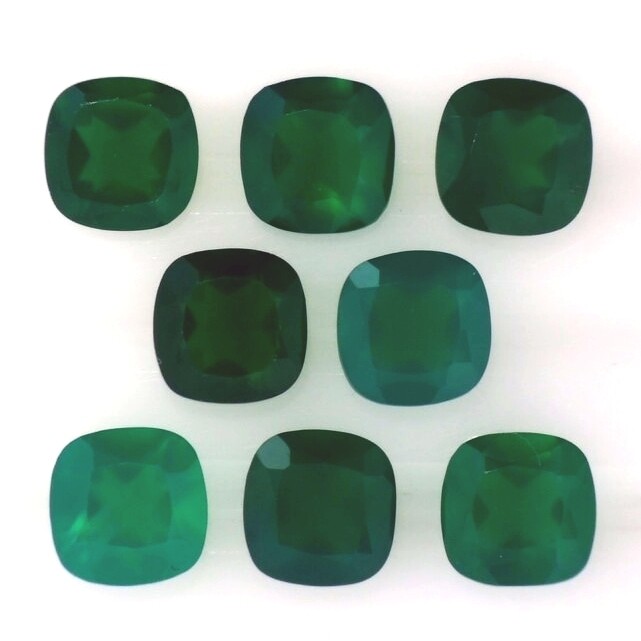 COMMERCIAL EMERALD 10 MM CUSHION CUT CALIBRATED SOLD PER STONE F-2655 TREATED