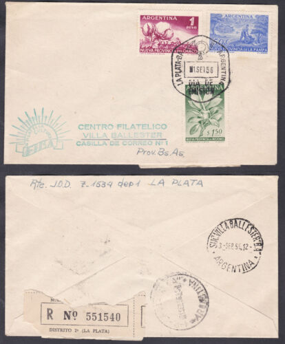 Argentina 1956 FDC First Day Cover Michel 642/4 Sc 654/6 New Argentine Provinces - Afbeelding 1 van 1
