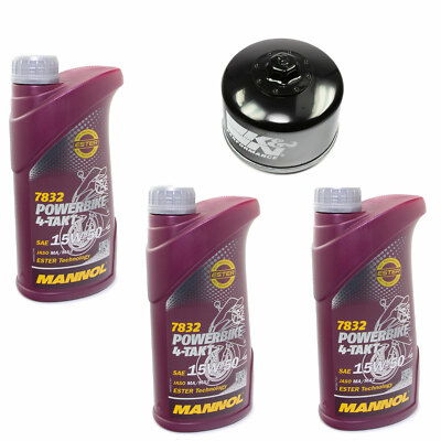 Motoröl Set 15W50 3 Liter KN164 Ölfilter für BMW C 600 650 Sport R 1200 GS ST
