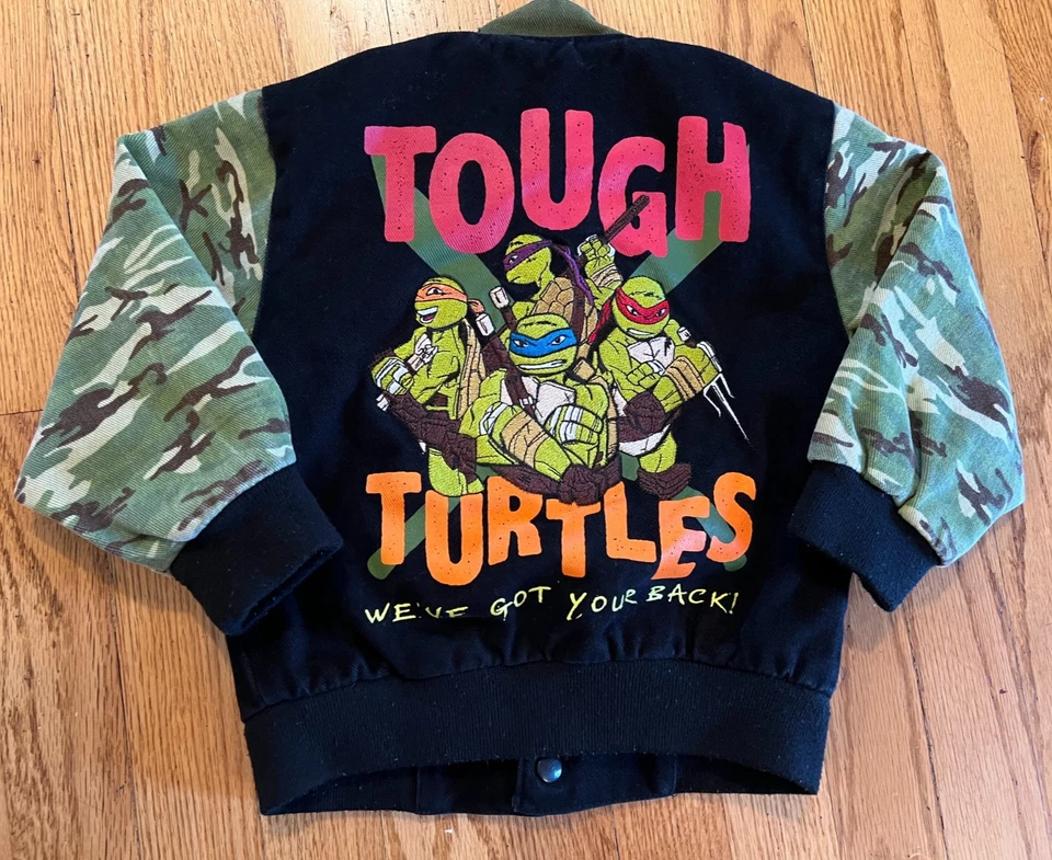 Chaqueta camuflada bombardero con botones diseño TMNT JH talla bebé niño pequeño 2T Nickelodeon Foto 2 de 4