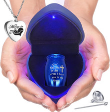 Small Keepsake Urns Comes with Heart Box W/Light Battery Replaceable - Best Mem