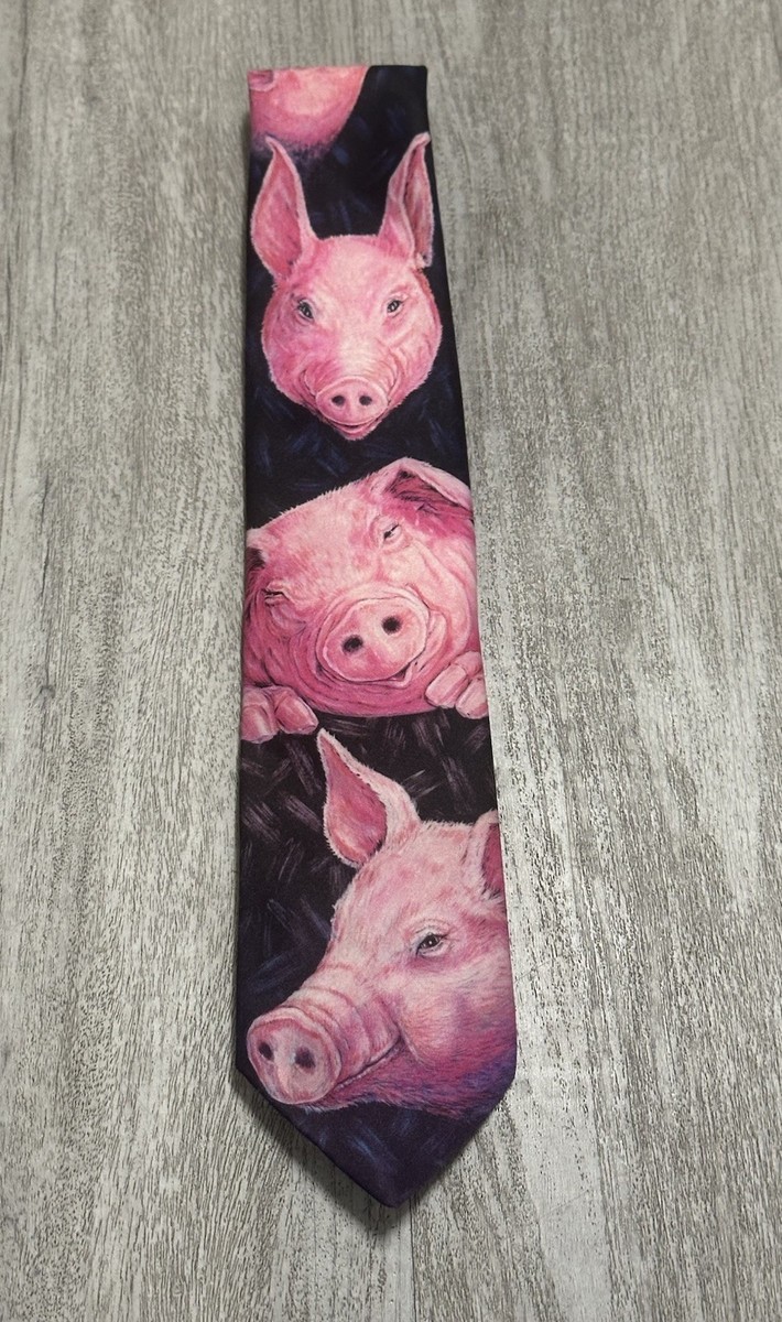 その他 L GEAR SOLID Trading Card #027 PIG Ralph Marlin Black Novelty Tie - Pink Pig Portraits. 100