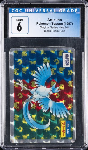 1997 POKEMON TOPSUN BLOCK PRISM HOLO #144 ARTICUNO CGC 6