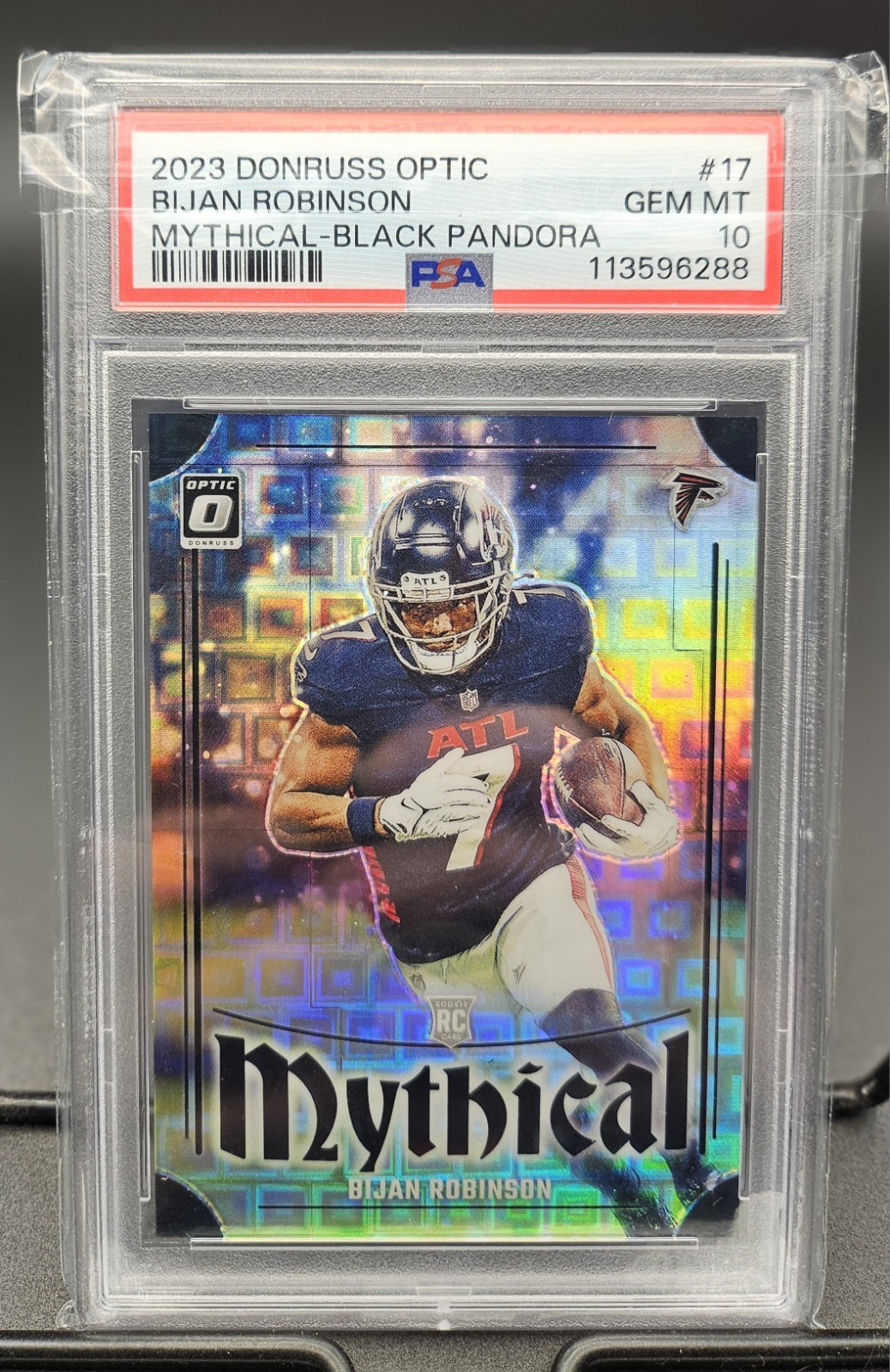 2023 Donruss Optic Bijan Robinson Mythical Black Pandora /25 PSA GEM MT 10 Pop 8