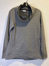 Columbia Hoodie Womens SMALL Gray Pullover Cowl Neck Thumb Holes Knit 1745061