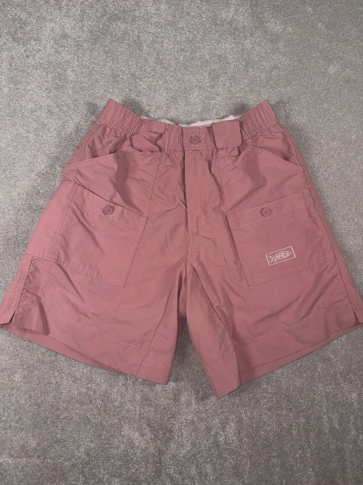 Aftco Shorts Mens 28 Active Fit The Original Fishing Pink Preppy Nylon