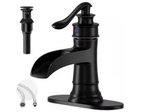 BWE Waterfall Single Hole Single-Handle Low-Arc Bathroom Faucet