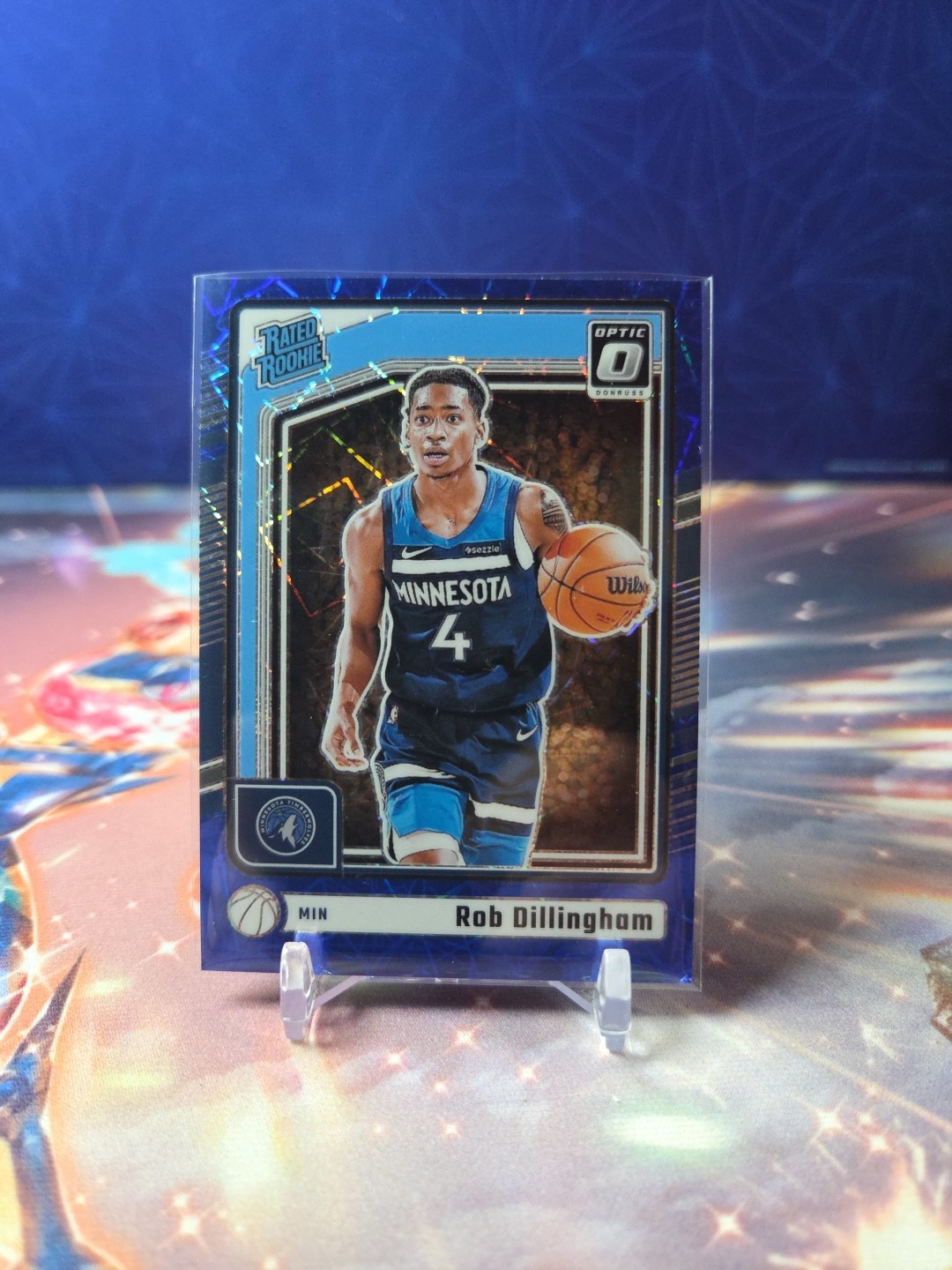 Rob Dillingham 2024-25 Donruss Optic Blue Velocity Prizm RC Rated Rookie #259