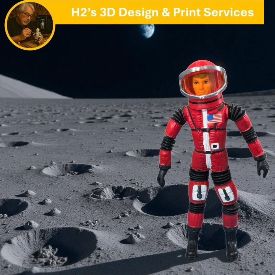 Boneco Major Matt Mason – Capacete Vermelho Sgt Storm - Pacote e base de suporte à vida lunar - Imagem 3 de 4