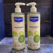 2 X Mustela Organic Cleansing Gel - Natural Hair & Body Wash 13.52oz ea EX 10/27