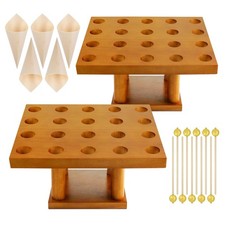 2 Pack Cone Holder Stand with 40 Holes Capacity Charcuterie Cone Holder, Ice ...