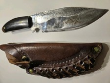Silver Stag Custom Knife Made In USA Fixed Blade Leather Sheath