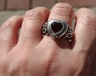 Vintage Retired Brighton "Prima Donna" 925 Silver  Garnet Birthstone Heart Ring