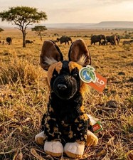 Wild Republic African Wild Dog Plush 13" Cuddlekin Stuffed Animal Toy Camo Tag