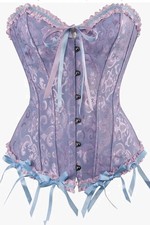 Fashion corset lace up boned bustier shein pin purple M