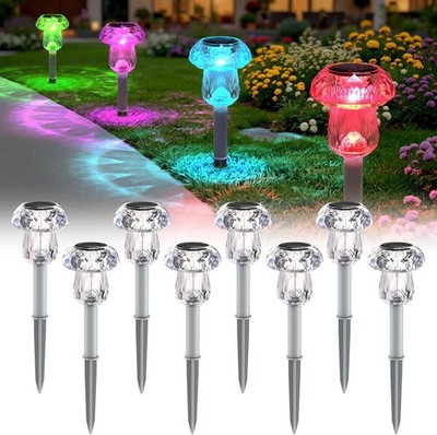 8 Pack Mushroom Solar Pathway Lights Color Changing Waterproof Garden Decor LED