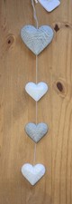 Wall Hanging Art 4 Grey & white wool Wrap Love Hearts Handmade Decor Unique Gift