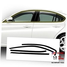 for Alfa Romeo Giulia 2016-2026 Side Window Chrome Side Windows Gloss Black