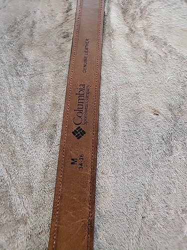 Columbia Leather Belt Men's Medium 34-36 Brown 1.5" Wide Leather Mens - 第 8/8 張圖片