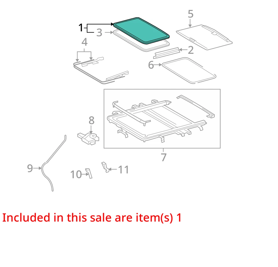 (LOCAL PICKUP ONLY) Roof Glass Fits 04-13 HIGHLANDER 1928139 - Изображение 3 из 4