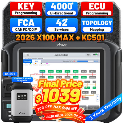 2026 XTOOL X100 MAX Auto Key Programmer Diagnostic Scanner IMMO ECU Programming