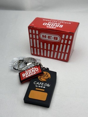 H-E-B Brand Shop Mystery Key Chain Café Olé Coffee w/ Box & Insert